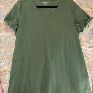 Amazon Essentials Forest Green V-Neck Tee